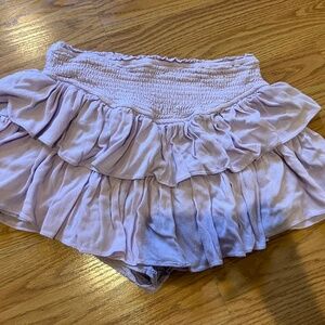 Short Lilac Ruffled Tiered Skirt